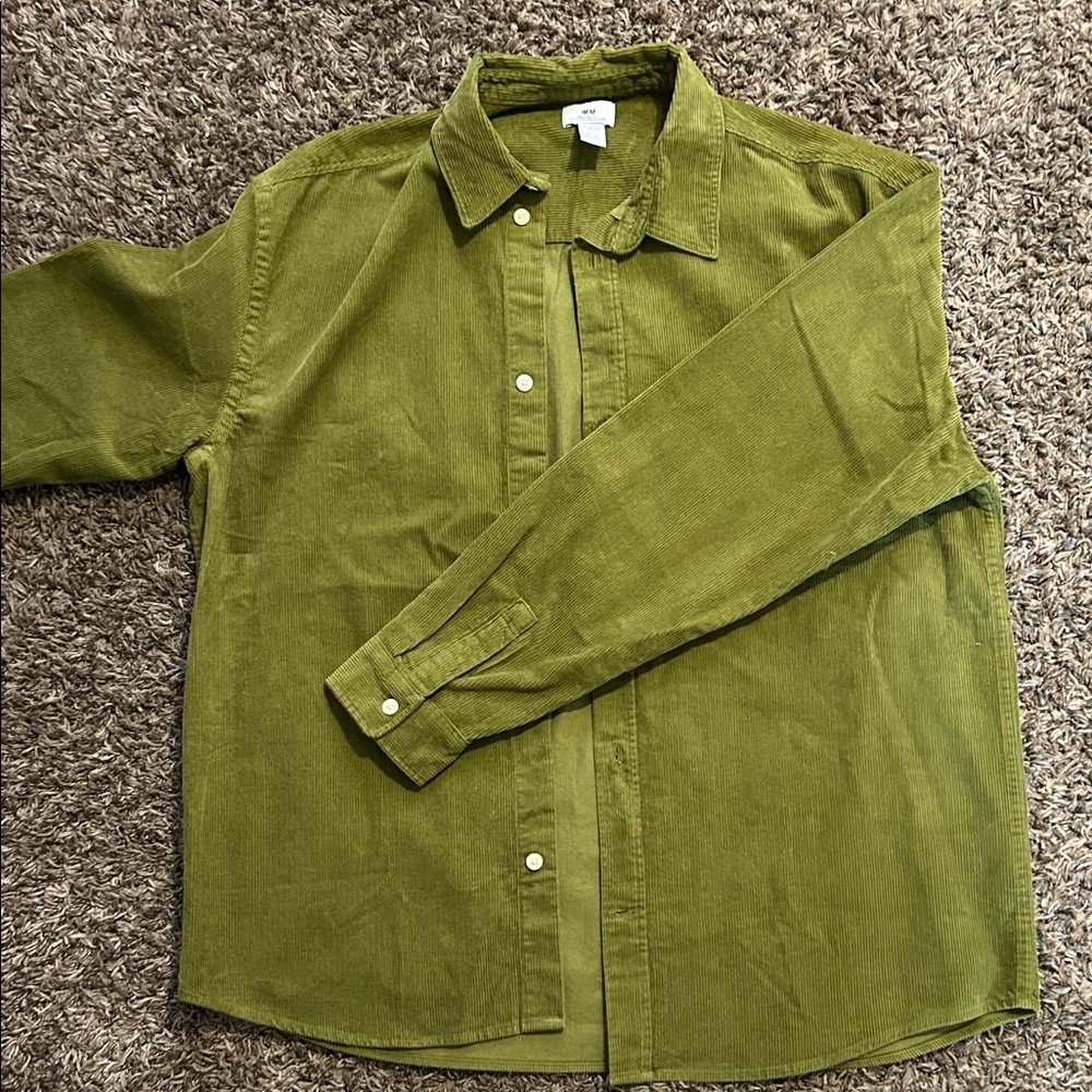H&M Olive Corduroy Shirt